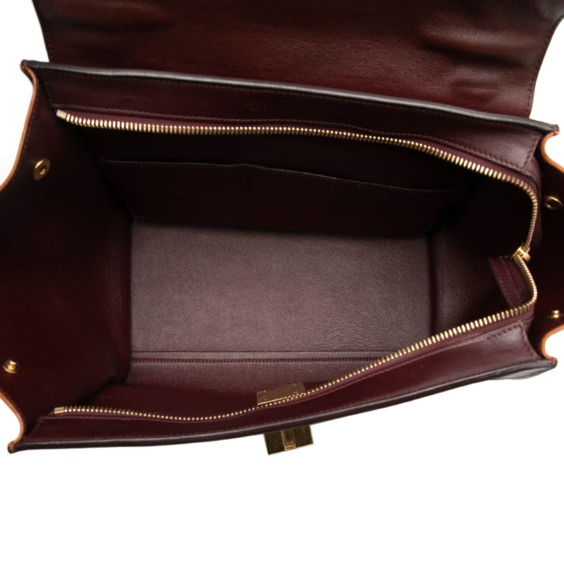 Small Tricolor Leather Trapeze Satchel - Image 4
