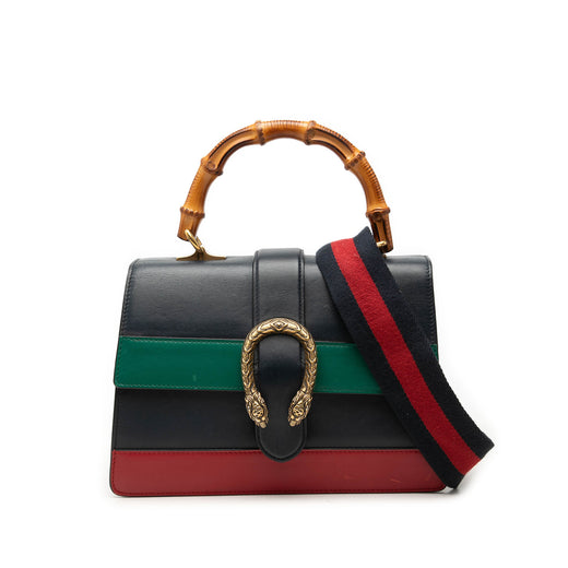 Medium Leather Bamboo Dionysus Web Satchel - Image 1