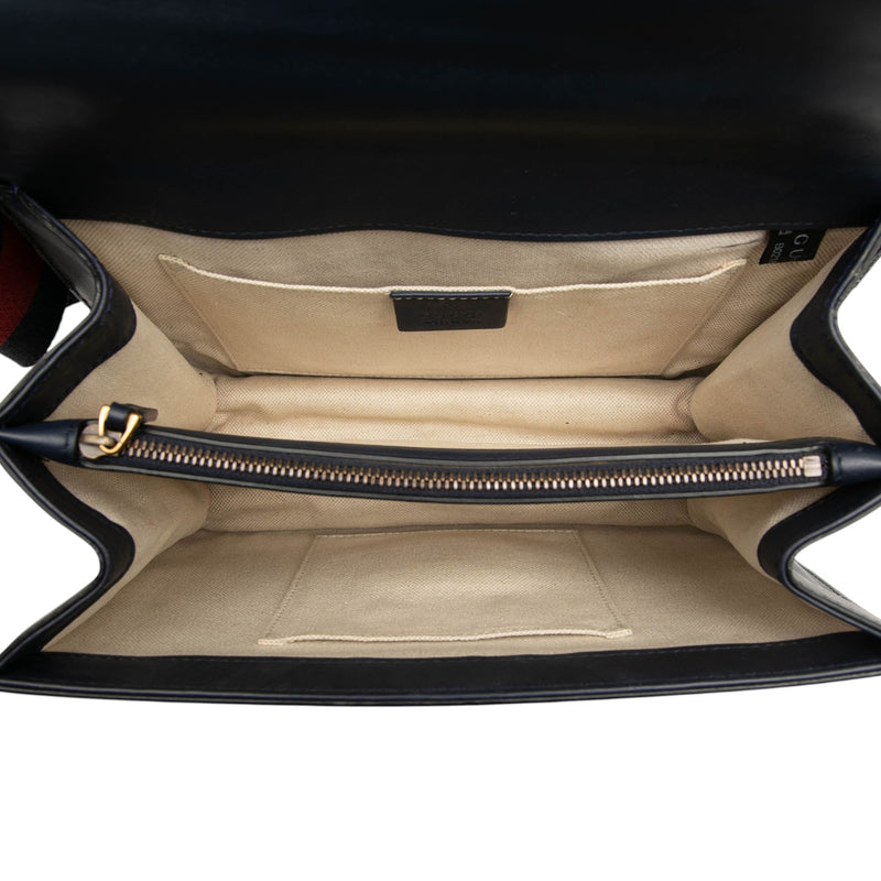 Medium Leather Bamboo Dionysus Web Satchel - Image 4