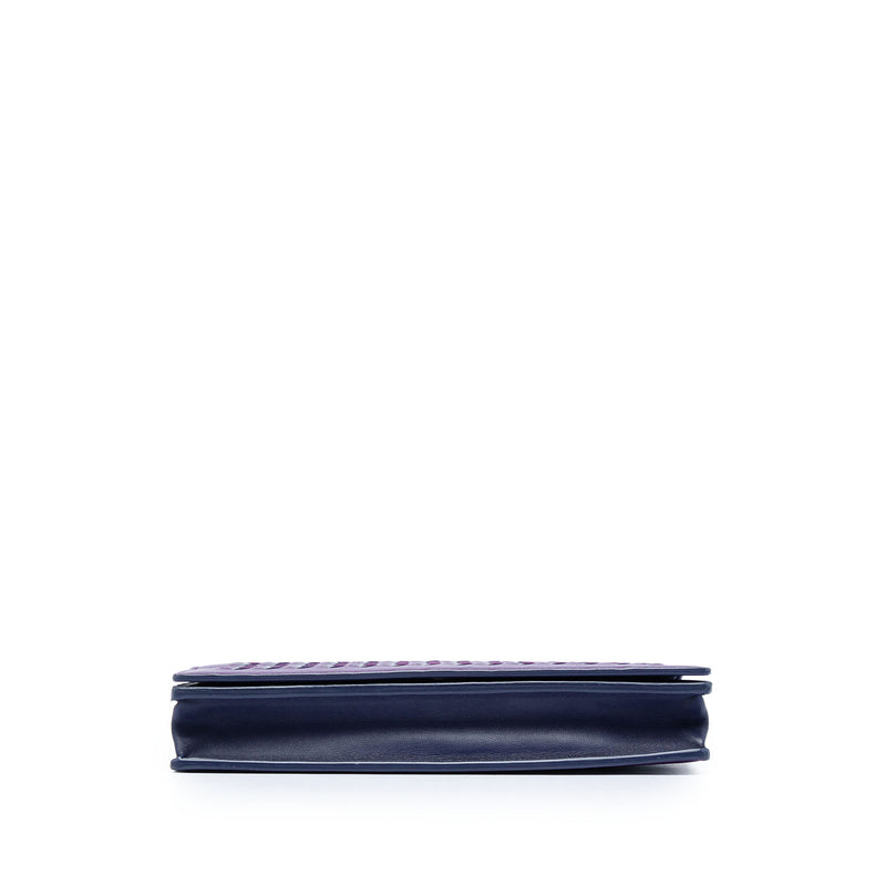 Bicolor Nappa Intrecciato Continental Wallet on Chain - Image 3