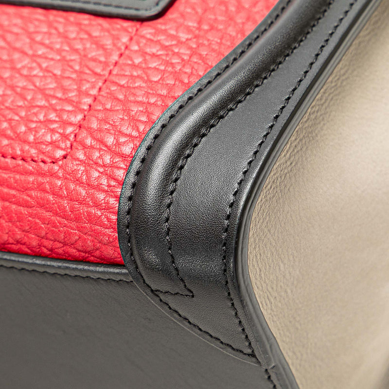Nano Tricolor Nubuck and Calfskin Luggage Tote - Image 10