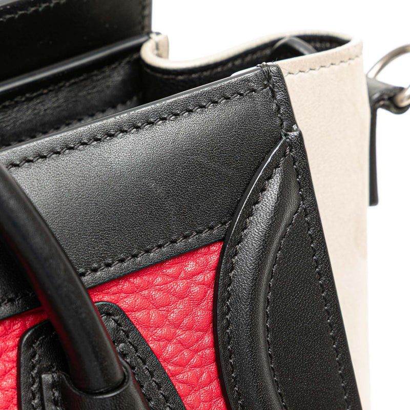Nano Tricolor Nubuck and Calfskin Luggage Tote - Image 11