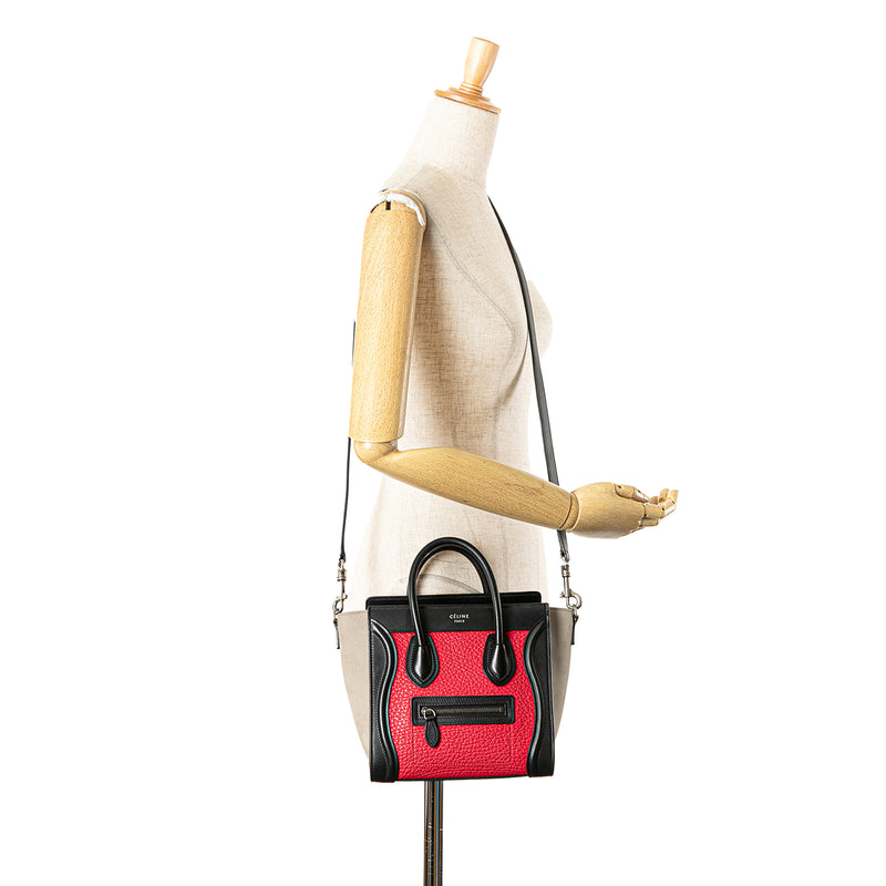 Nano Tricolor Nubuck and Calfskin Luggage Tote - Image 13