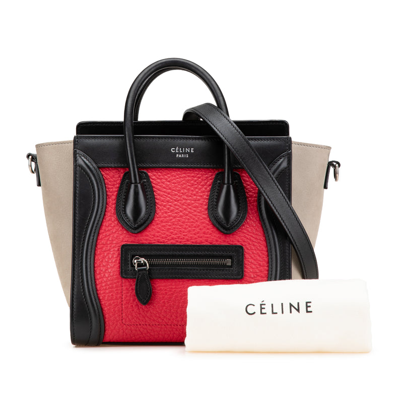 Nano Tricolor Nubuck and Calfskin Luggage Tote - Image 14