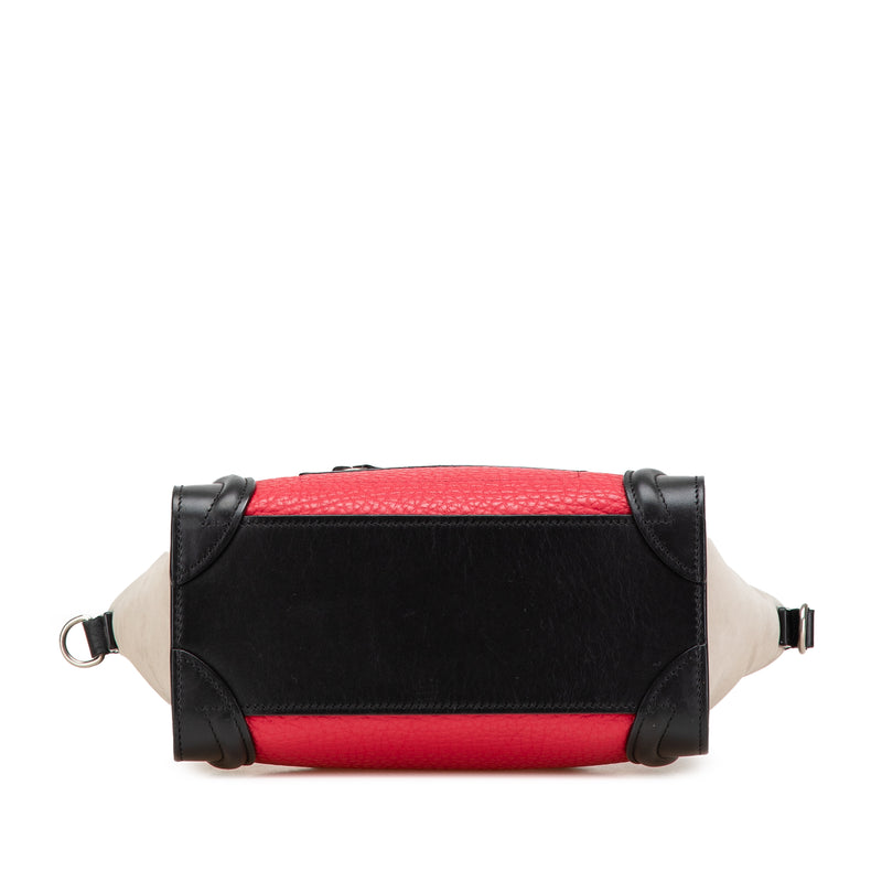 Nano Tricolor Nubuck and Calfskin Luggage Tote - Image 3