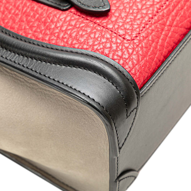 Nano Tricolor Nubuck and Calfskin Luggage Tote - Image 9
