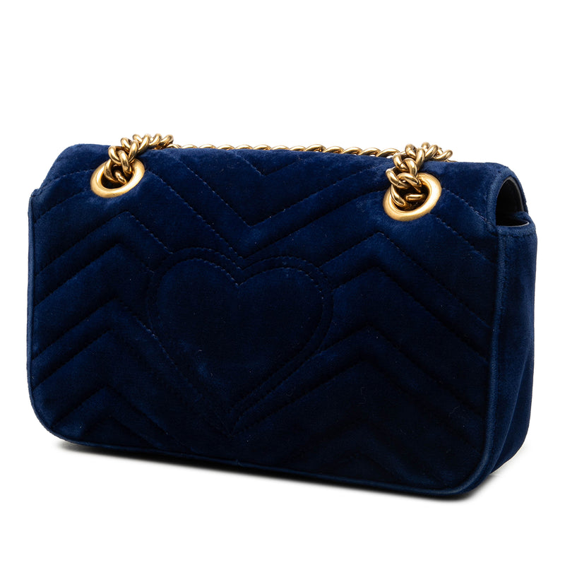 Small GG Marmont Matelasse Velvet Shoulder Bag - Image 2