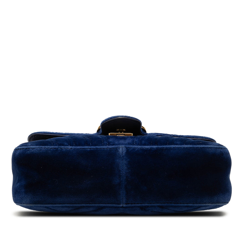 Small GG Marmont Matelasse Velvet Shoulder Bag - Image 3