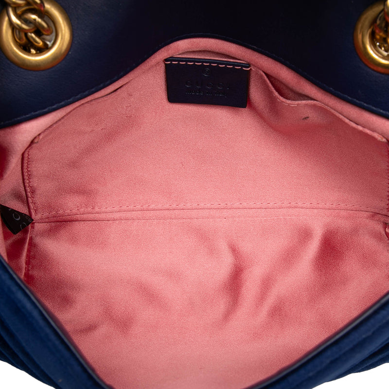 Small GG Marmont Matelasse Velvet Shoulder Bag - Image 4