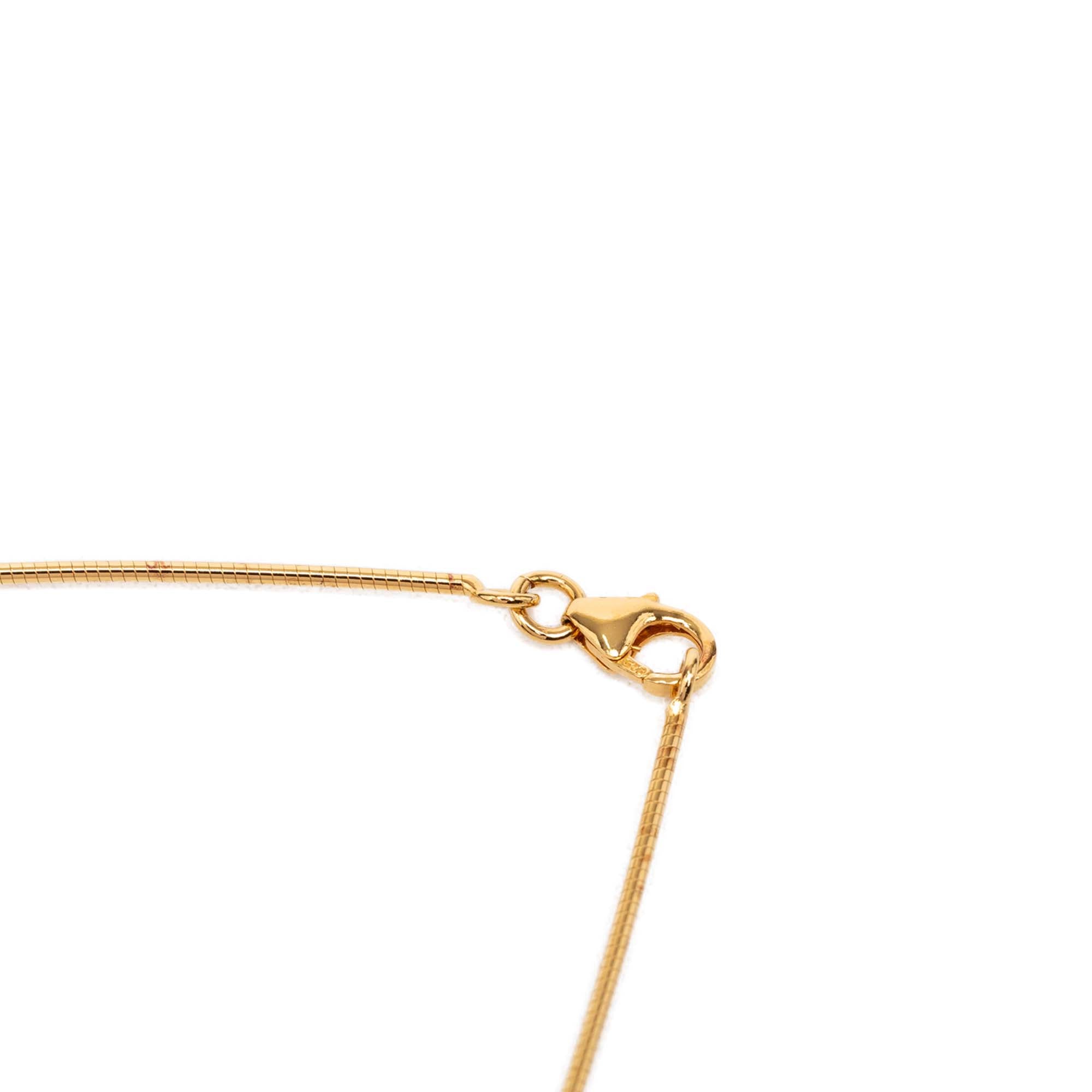 Gold Plated and Enamel Cage d H Pendant Necklace - Image 5