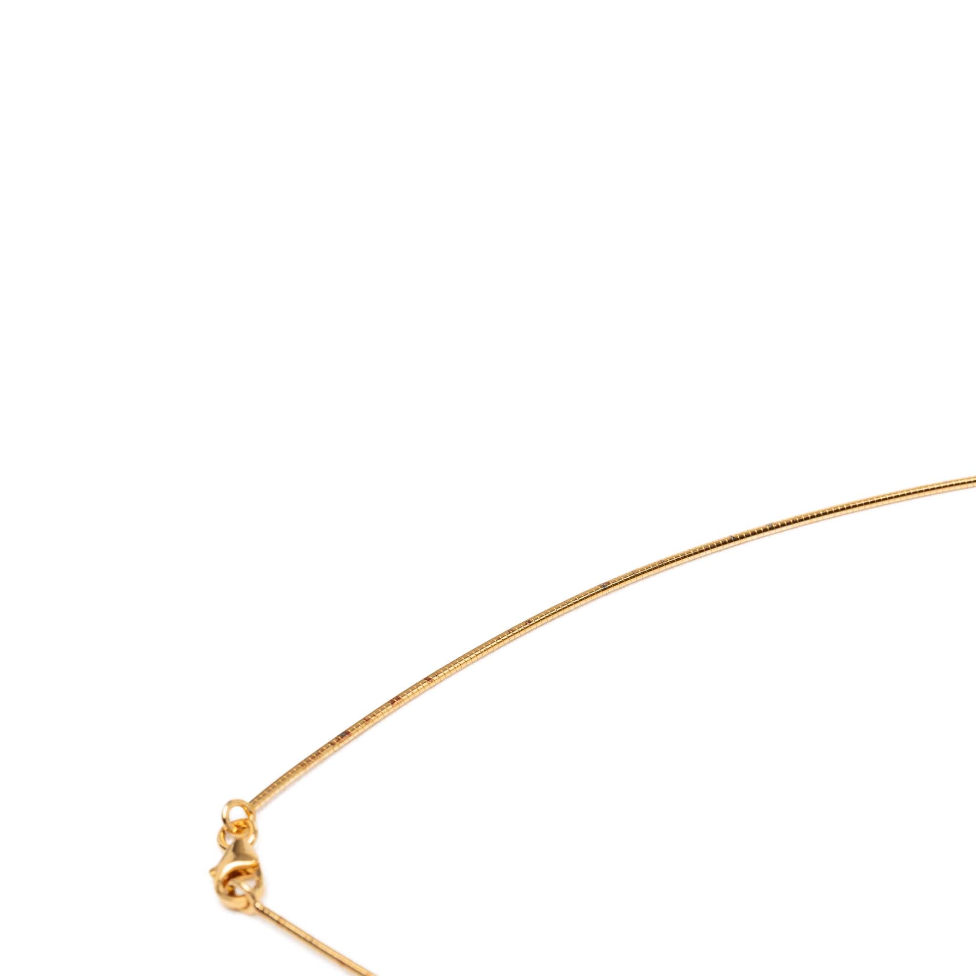 Gold Plated and Enamel Cage d H Pendant Necklace - Image 6