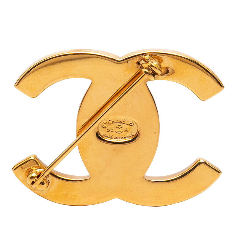 Gold Plated CC Turn-Lock Brooch - Image 2