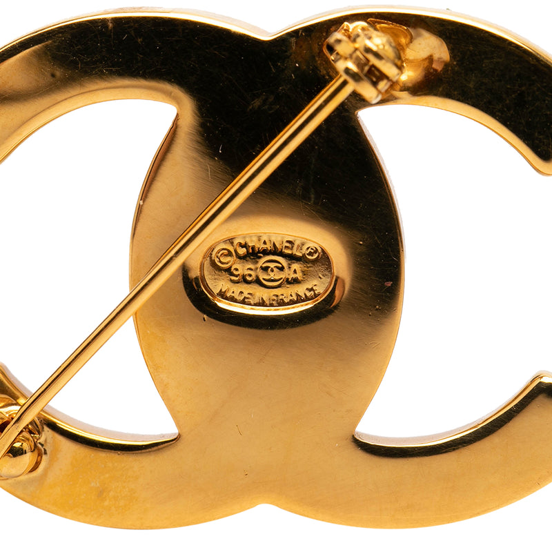 Gold Plated CC Turn-Lock Brooch - Image 3
