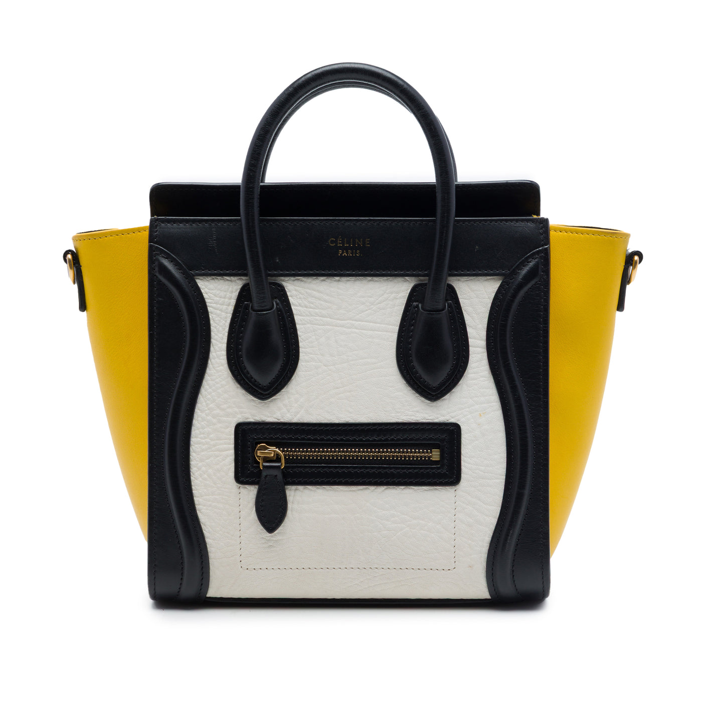 Nano Tricolor Nubuck and Drummed Calfskin Luggage Tote - Image 1