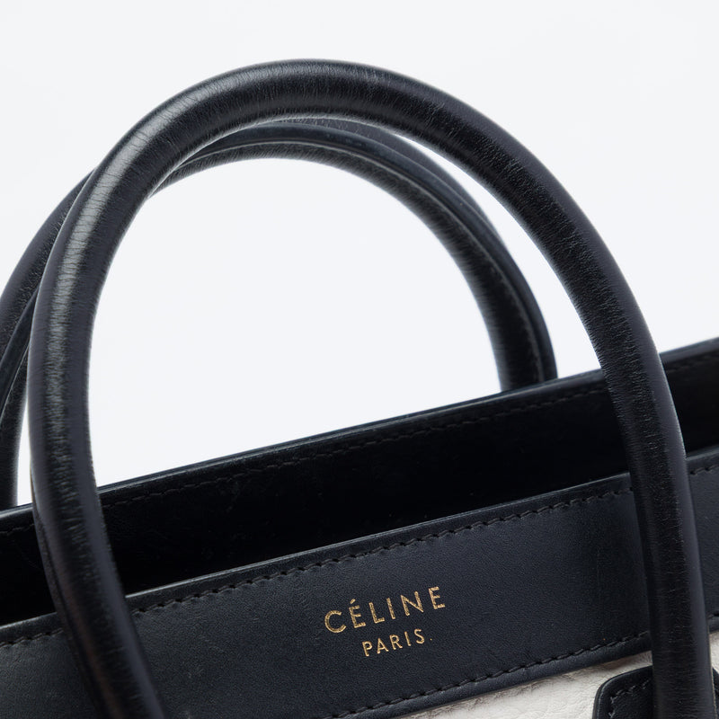 Nano Tricolor Nubuck and Drummed Calfskin Luggage Tote - Image 5