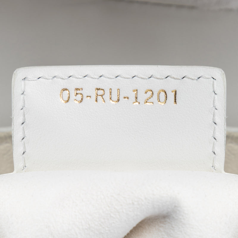 Perforated Oblique Embossed Calfskin Saddle Bag - Image 6