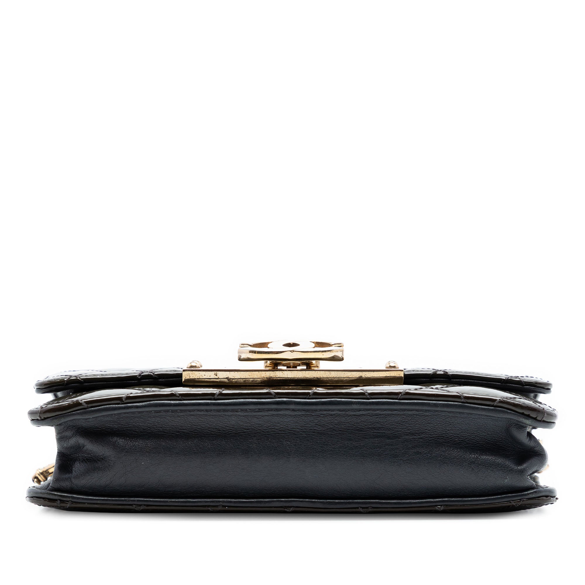 Quilted Patent Golden Class Wallet on Chain - Image 3
