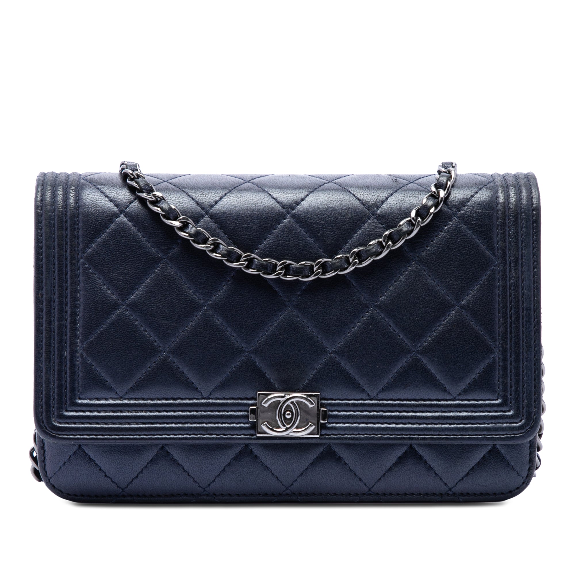 Quilted Lambskin Boy Wallet On Chain - Image 1