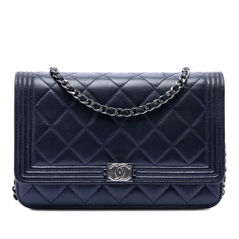 Quilted Lambskin Boy Wallet On Chain