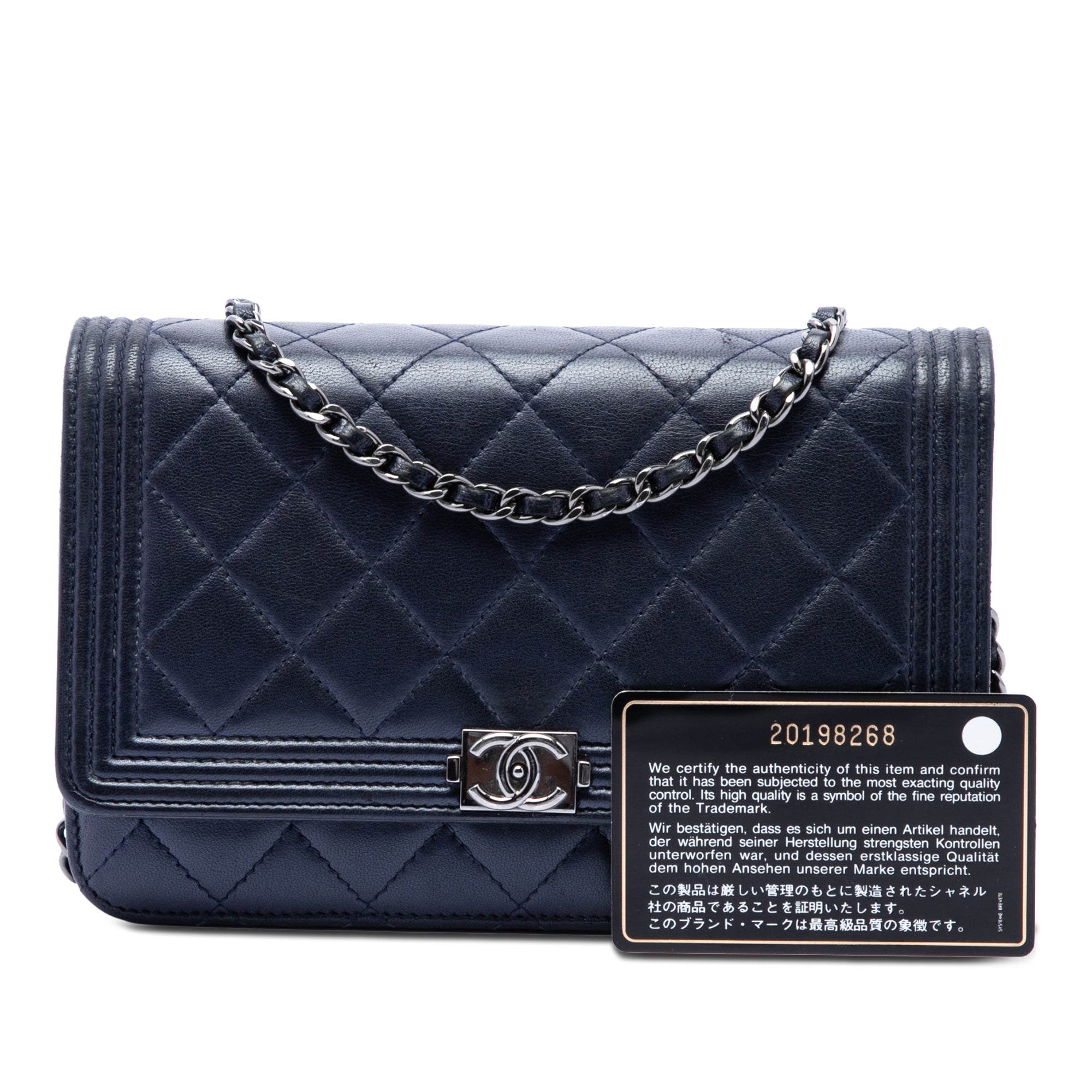 Quilted Lambskin Boy Wallet On Chain - Image 7