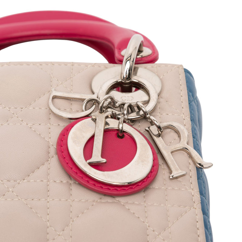 Mini Tricolor Lambskin Cannage Lady Dior - Image 8