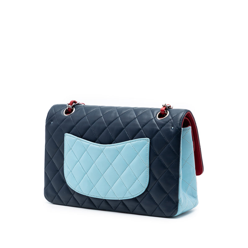 Medium Classic Tricolor Lambskin Double Flap - Image 2