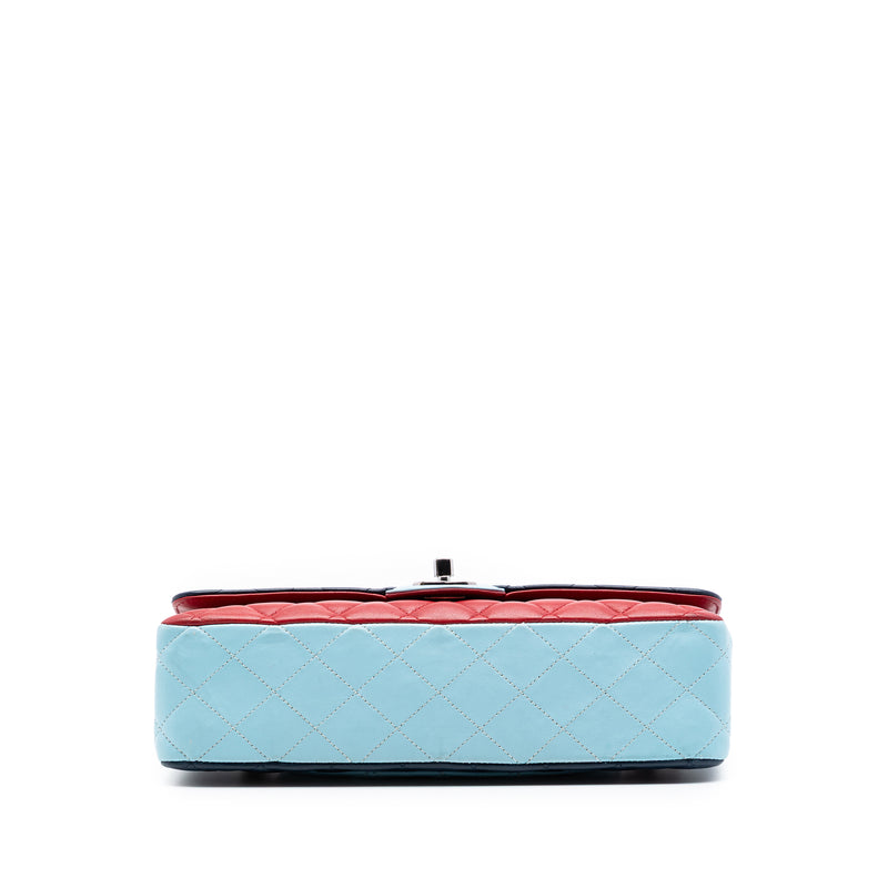 Medium Classic Tricolor Lambskin Double Flap - Image 3