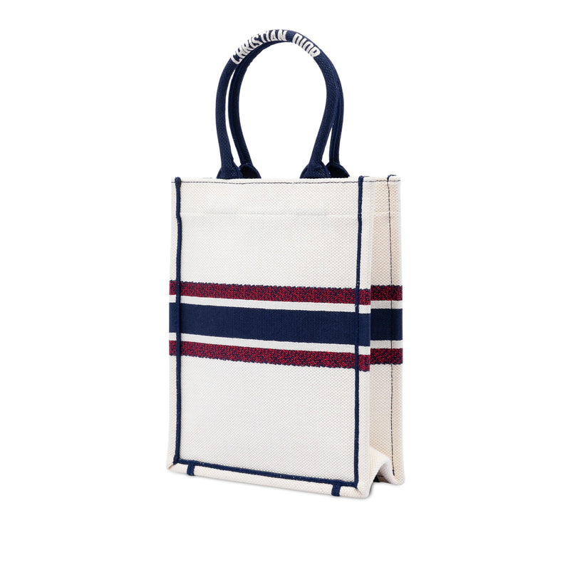 Embroidered Canvas I Love Paris Vertical Book Tote - Image 2