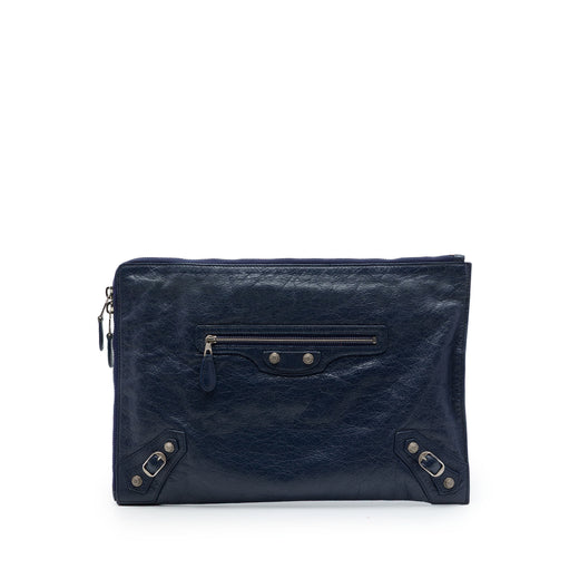 Lambskin Motocross Giant 12 Zip Around Flat Clutch - Image 1