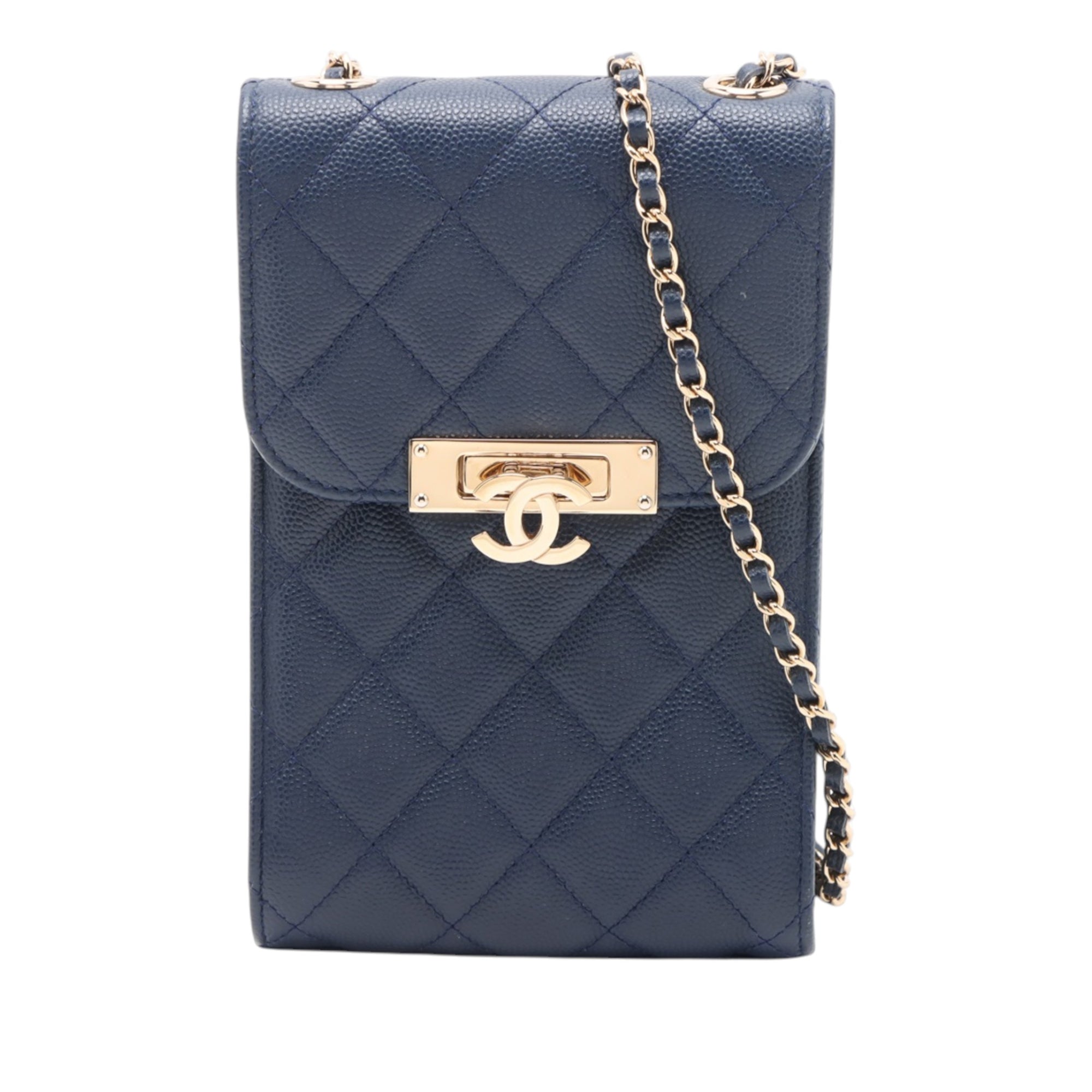 Quilted Caviar Golden Class Phone Holder - Image 1