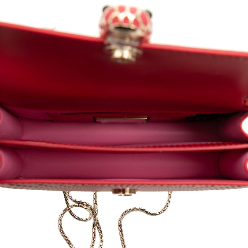 Small Laser Cut Calfskin Serpenti Forever Diamond Blast Sunshine Crossbody - Image 4
