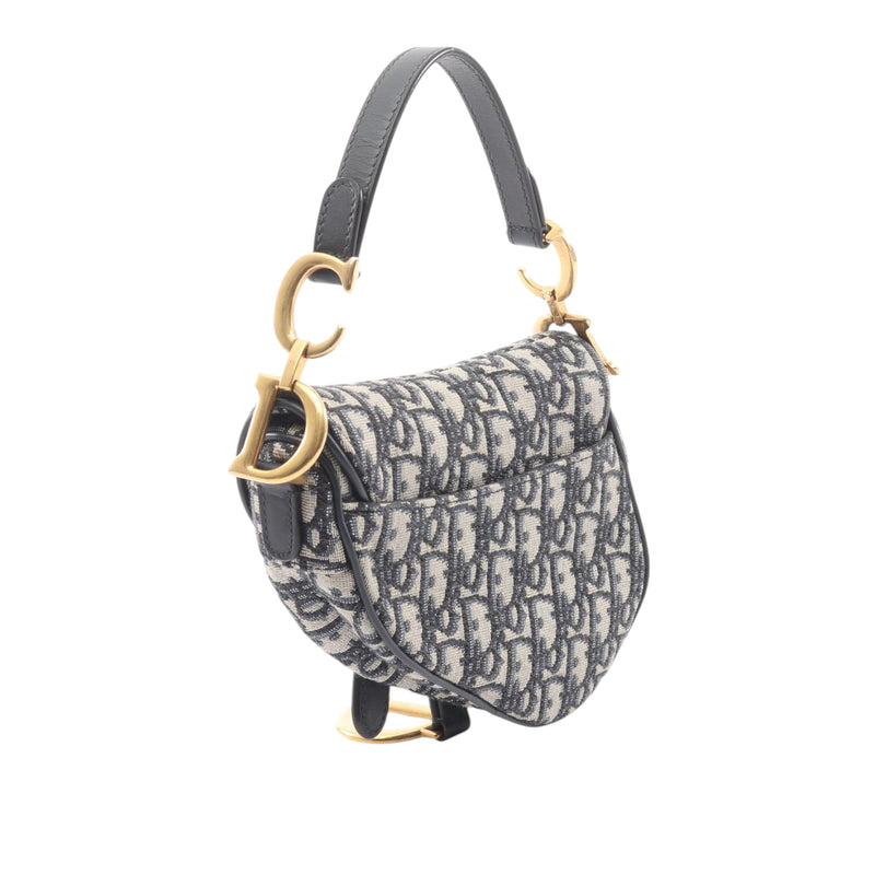 Mini Oblique Canvas Saddle Bag - Image 2