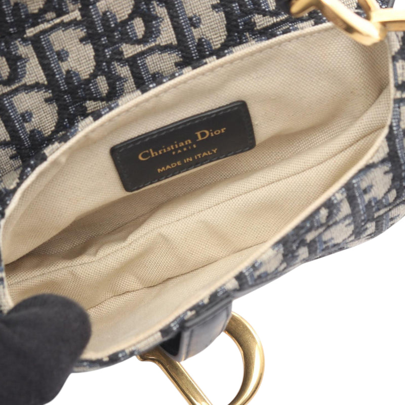 Mini Oblique Canvas Saddle Bag - Image 3