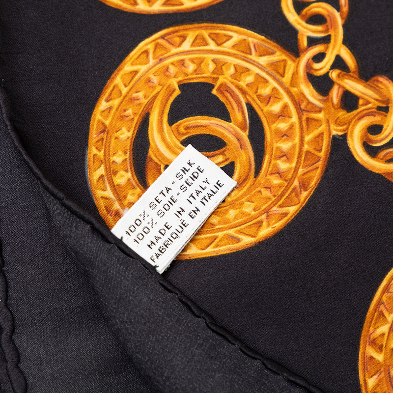 CC Medallion Chain Printed Silk Scarf - Image 4