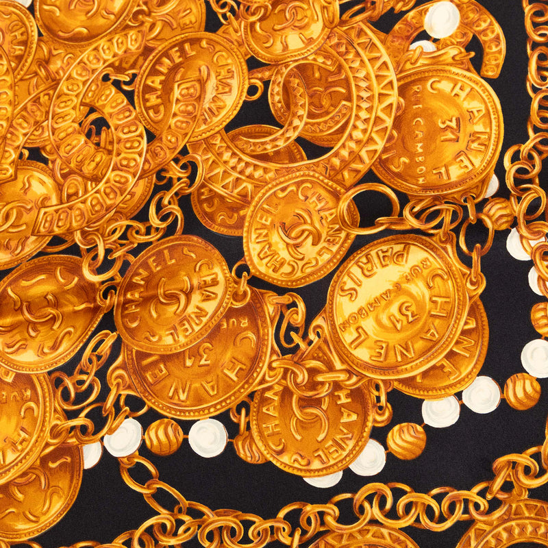CC Medallion Chain Printed Silk Scarf - Image 5