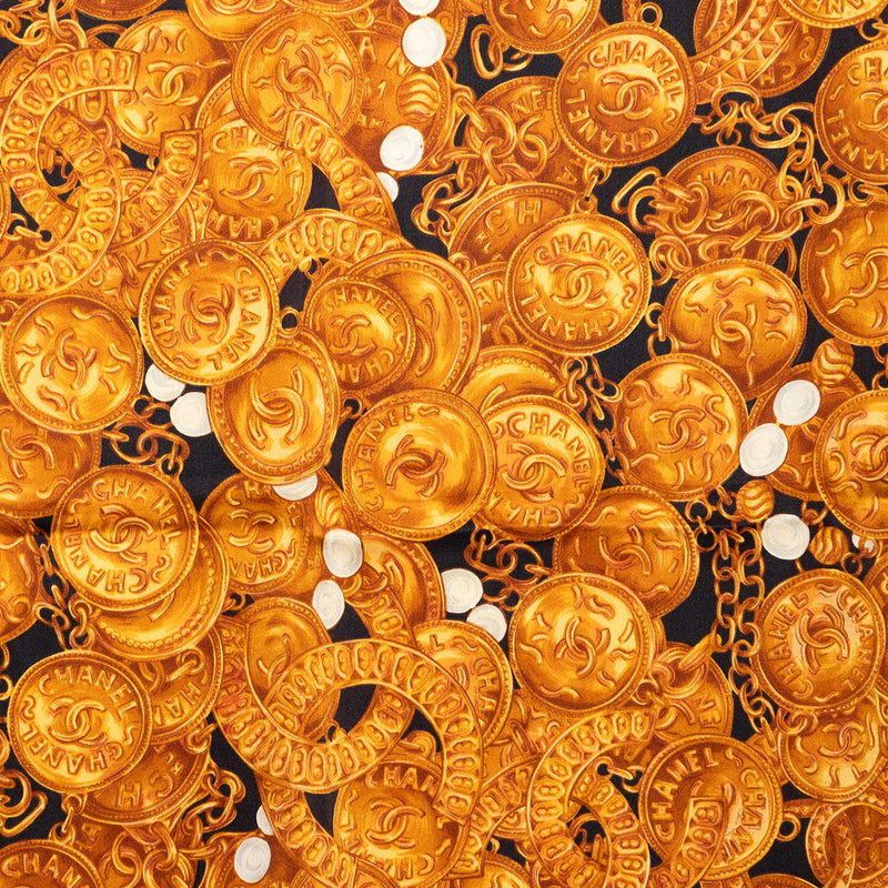 CC Medallion Chain Printed Silk Scarf - Image 6