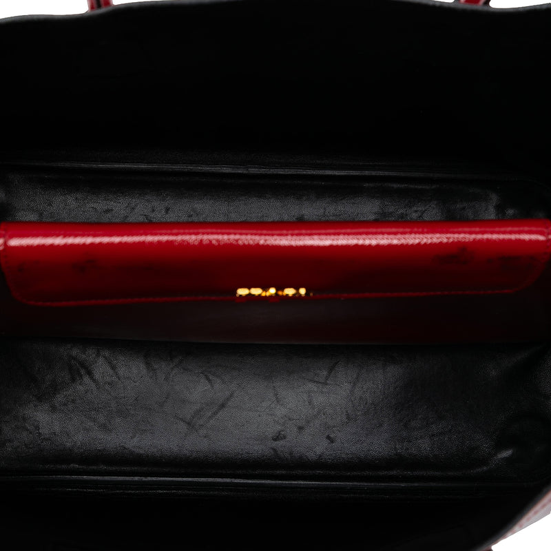 Medium Saffiano Vernice Double Satchel - Image 4