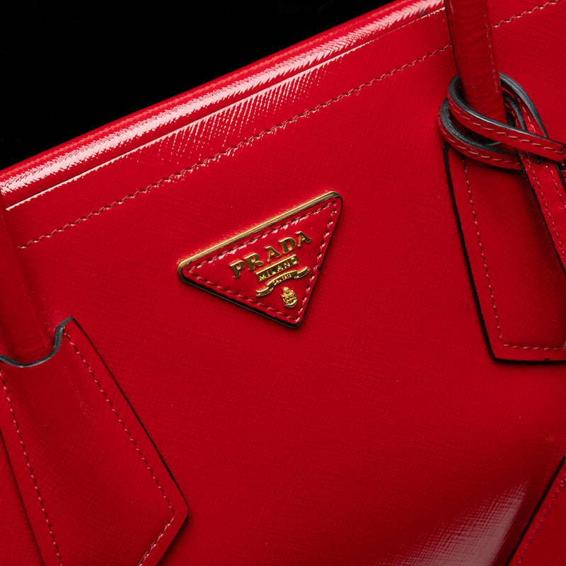 Medium Saffiano Vernice Double Satchel - Image 5