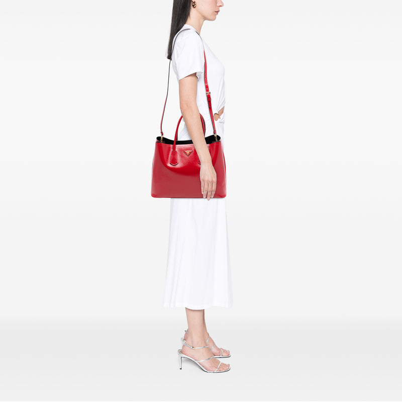 Medium Saffiano Vernice Double Satchel - Image 6