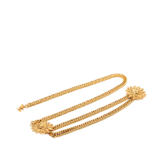 CC Gold Plated Double Lion Sunburst Chain Link Belt - Image 1