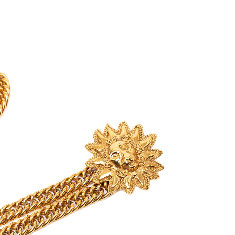 CC Gold Plated Double Lion Sunburst Chain Link Belt - Image 5