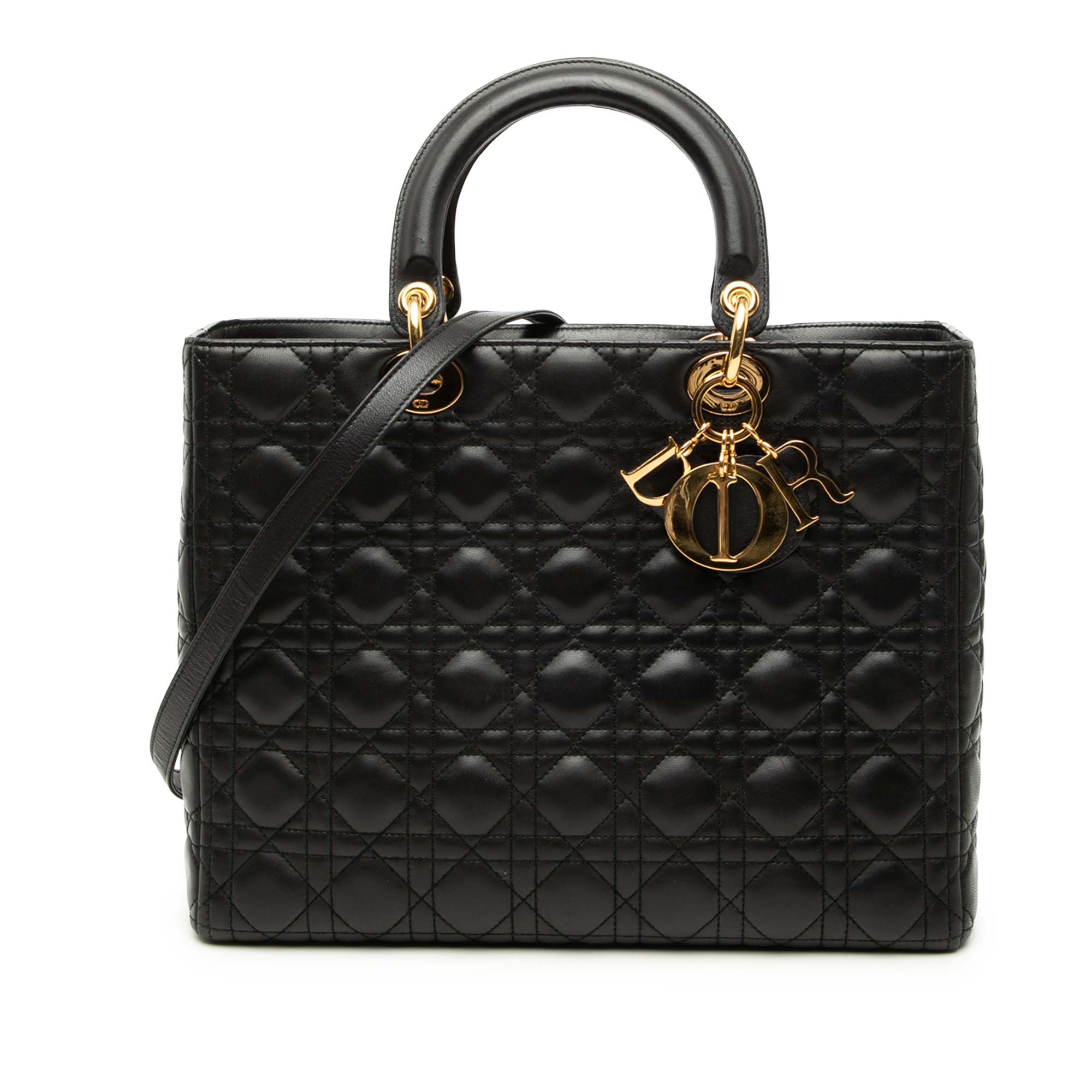 Large Lambskin Cannage Lady Dior - Image 1