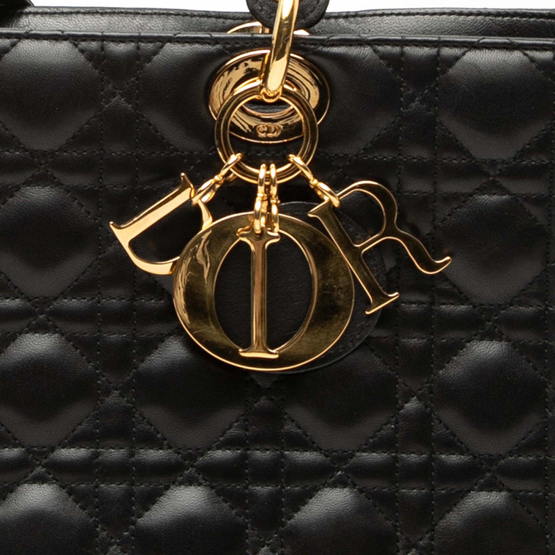 Large Lambskin Cannage Lady Dior - Image 5