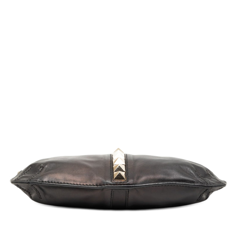 Smooth Calfskin Rockstud Cut Out Handle Satchel - Image 3