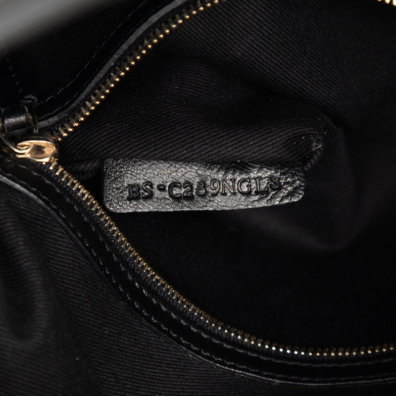 Smooth Calfskin Rockstud Cut Out Handle Satchel - Image 6