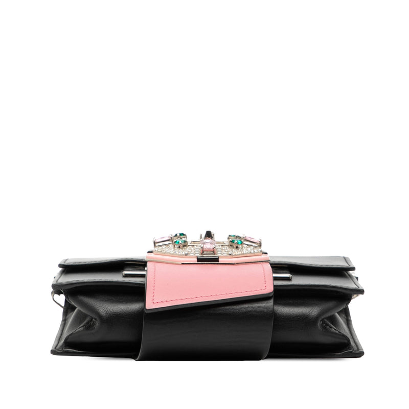 City Calf Crystal Embellished Ribbon Bag - Image 3