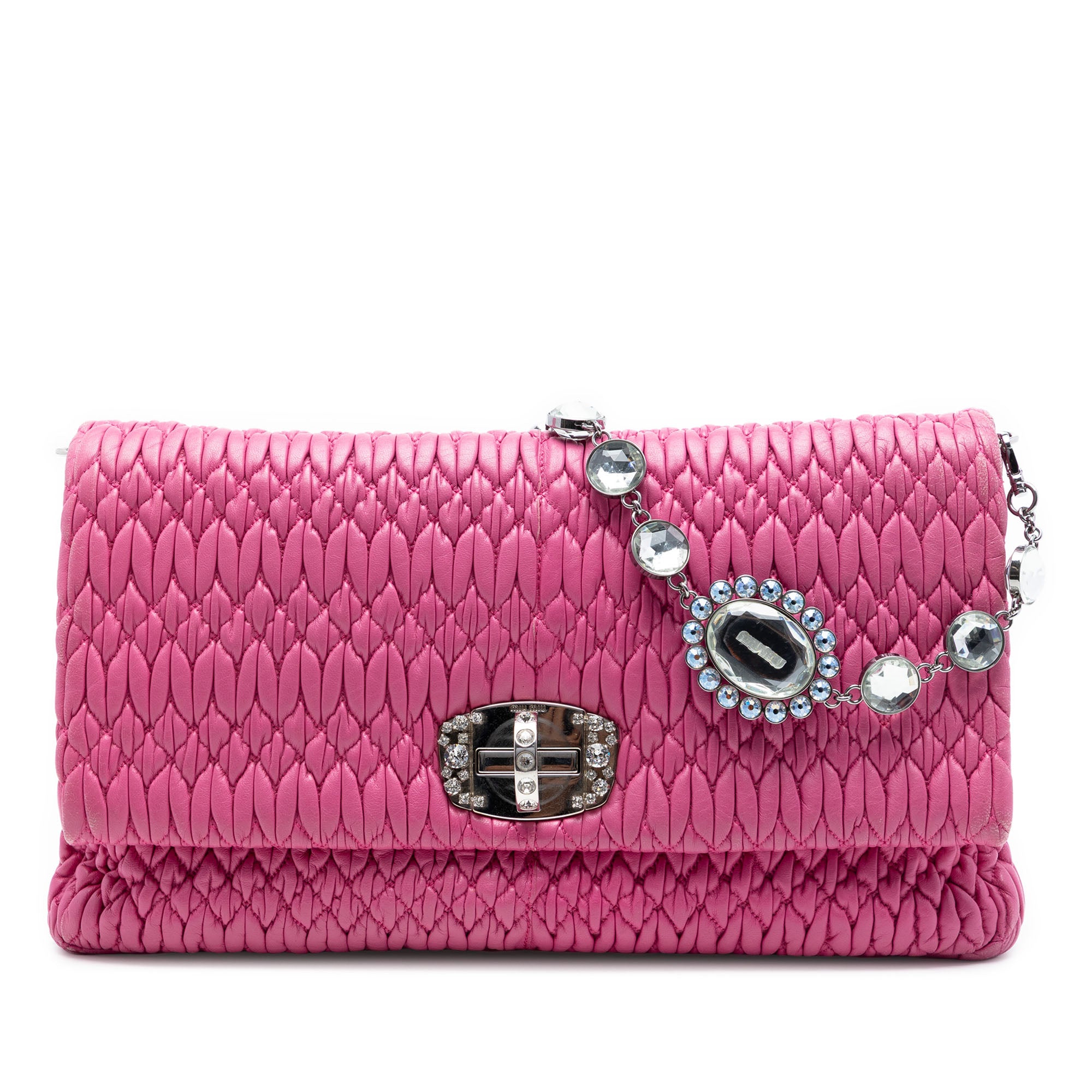 Matelasse Nappa Crystal Chain Satchel - Image 1