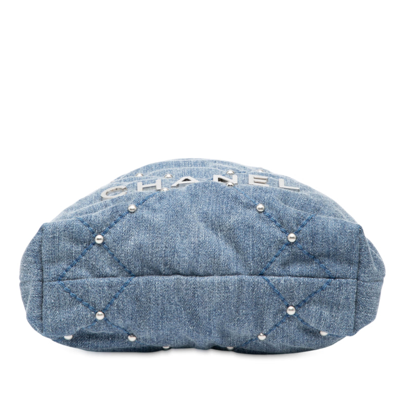 Mini Denim Studded 22 Handbag - Image 3