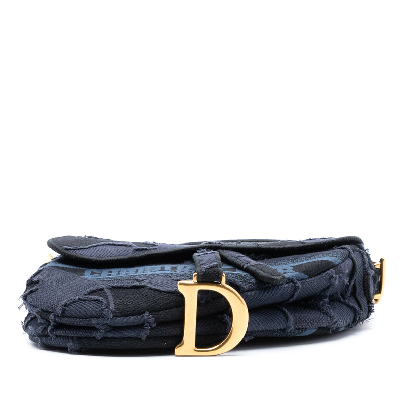Camouflage Embroidered Canvas Saddle Bag - Image 3