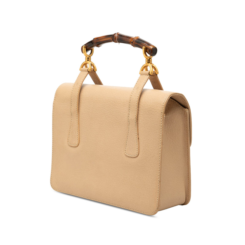 Calfskin Turnlock Bamboo Top Handle Bag - Image 2